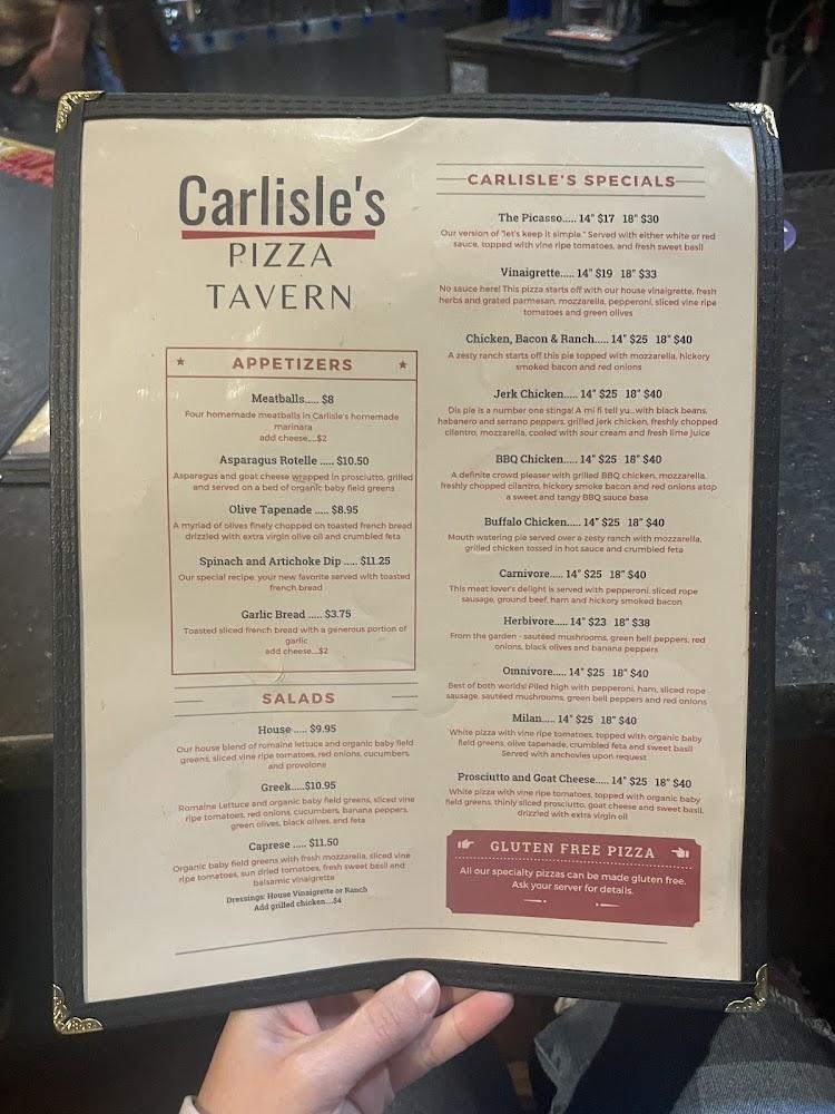 Carlisle's Pizza Tavern Menu image 4